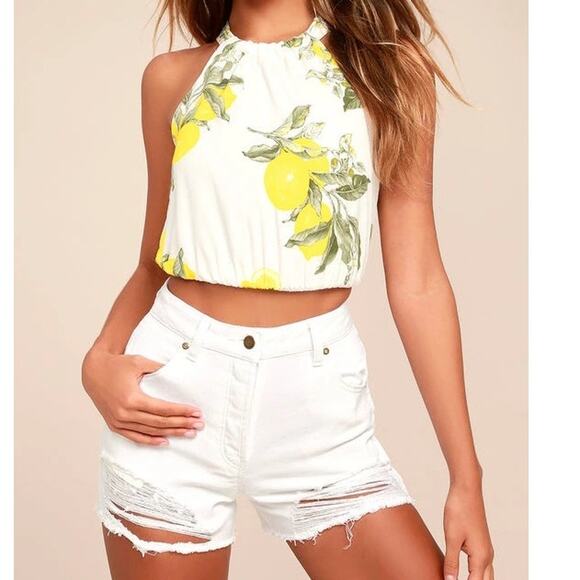ROLLA'S Pants - Rollas Original Jean Denim Shorts Destructed White Size 24 NWT $98